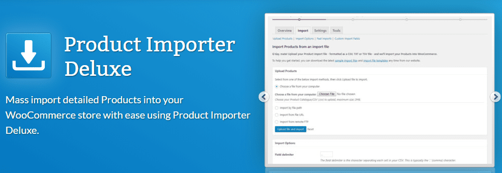 Install product Importer Deluxe as one of the best woocommerce product import plugins