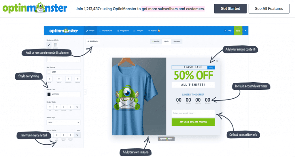 best woocommerce marketing plugins: OptinMonster